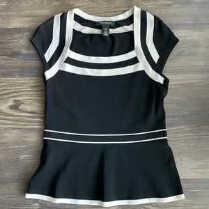 WHBM Black & White Blouse